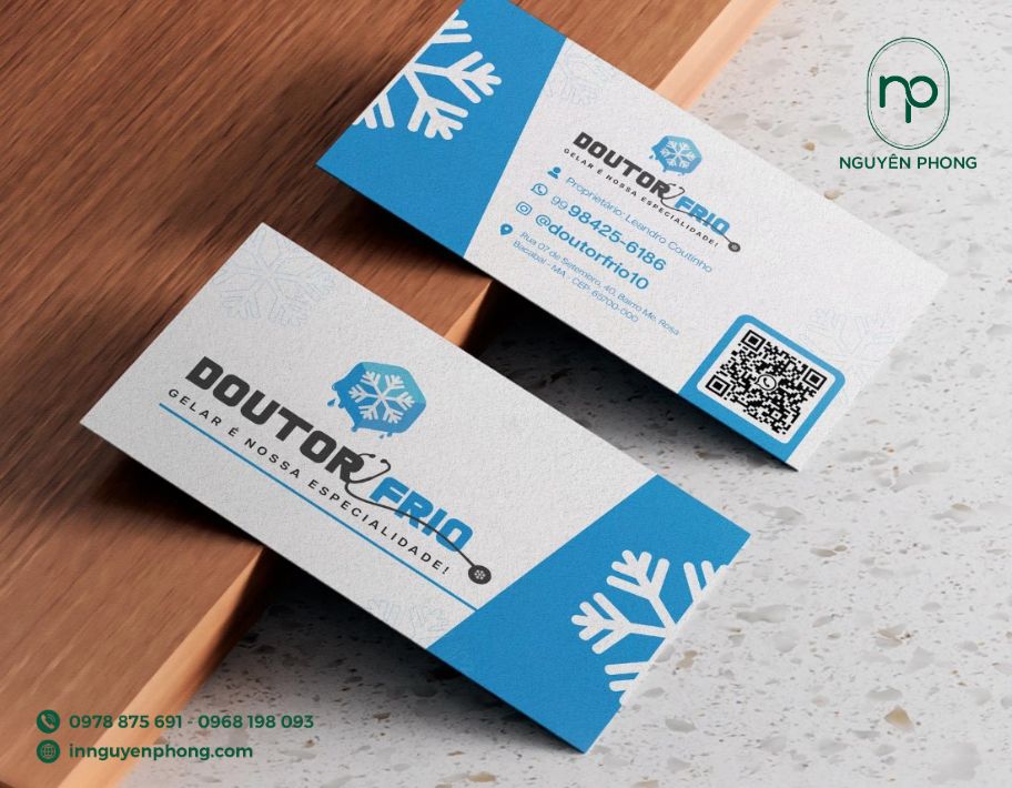 Logo điện lạnh in trên card visit